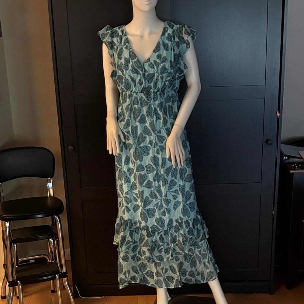 The Good Journey Floral Blue Maxi Dress NWT